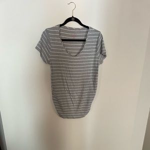 Gray and white maternity t shirt